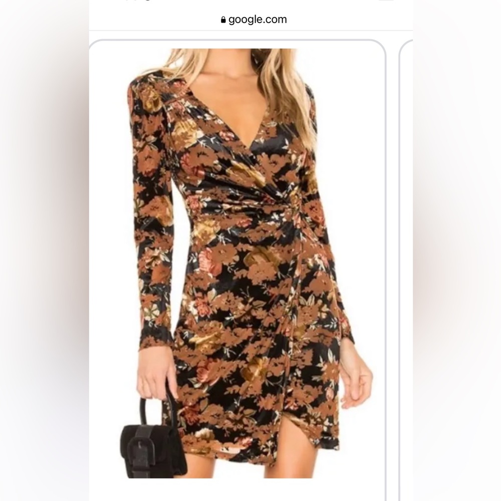 ASTR the label burnout velvet dress floral size xs body con dress